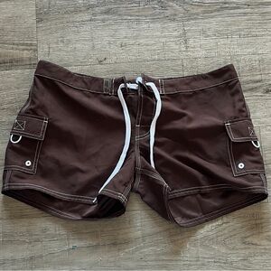 Casual Brown Women's Cargo Shorts